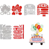 3pcs Happy Birthday Car Metal Cutting Dies Happy Easter Halloween Stencil