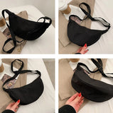 3pcs Messenger Bags Women Nylon Plain Pillow Light Fanny Packs Mix