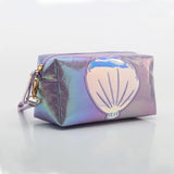3pcs Bling Shell Makeup Bag Waterproof Mermaid Travel Wash Bag