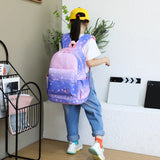 3pcs Nylon Backpack Shoulder Book Bags for Teenage Girls Cartoon Children