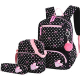 3pcs Printing School Bags for Girls Teenager Schoolbag Backpacks