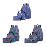 3pcs Teen Girls School Backpacks Lightweight Nylon Daypack Bookbags with Lunch B