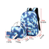 3pcs School Backpacks for Teen Girls with Lunch Bag Pencil