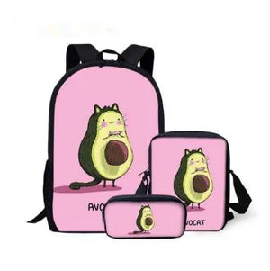Avocado Print School Backpack for Teenage Girls
