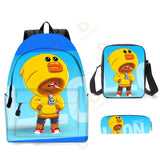 3pcs Backpack Game Stars Shoulder Bags 3D Print School Bag