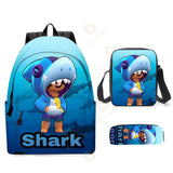 3pcs Backpack Game Stars Shoulder Bags 3D Print School Bag