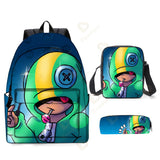 3pcs Backpack Game Stars Shoulder Bags 3D Print School Bag