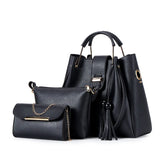3pcs/Set Pu Leather Handbag Large Capacity Vintage Women Messenger Bag