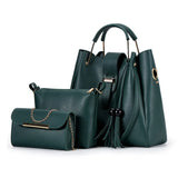 3pcs/Set Pu Leather Handbag Large Capacity Vintage Women Messenger Bag