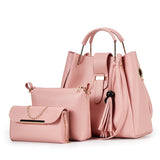 3pcs/Set Pu Leather Handbag Large Capacity Vintage Women Messenger Bag