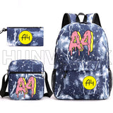 3pcs/Set Travel Backpacks Printing Shoulder Bag School bags for Teenage Boys