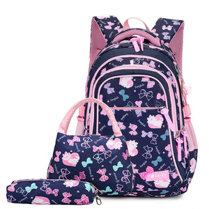 3pcs/Set Girls School Bags Waterproof Backpacks Child Mochila