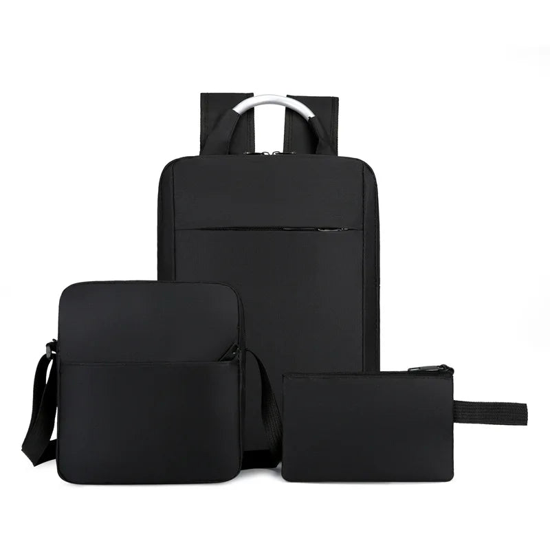 Canvas Men's Backpacks USB Laptop Business Shoulder Messenger Bag Rucksack