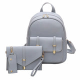 3pcs/Set Women Pu leather backpack Girls Small Backpacks Lady Composite Bag Moch