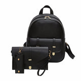 3pcs/Set Women Pu leather backpack Girls Small Backpacks Lady Composite Bag Moch