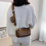 3pcs Women Handbag PU Leather Shoulder Bags Mini Female Clutch