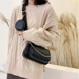 3pcs Women Handbag PU Leather Shoulder Bags Mini Female Clutch