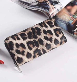3pcs Women PU Leopard Printing Long Wallets