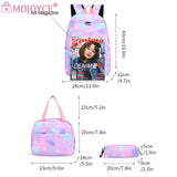 3pcs/set Nylon School Knapsack Gradient Casual Daypack Large Capacity Women