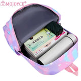 3pcs/set Nylon School Knapsack Gradient Casual Daypack Large Capacity Women