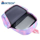 3pcs/set Nylon Casual Backpack for Women Large Capacity Gradient School Bag
