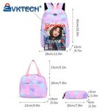 3pcs/set Nylon Casual Backpack for Women Large Capacity Gradient School Bag