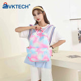 Girls Backpack Lunch Bag Set Rainbow Print Student School Bag