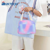 Girls Backpack Lunch Bag Set Rainbow Print Student School Bag