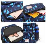 3pcs High School Bags Women Boys Shoulder Backpacks Big Student Travel Bag