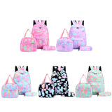 3pcs Laptop Backpack Adjustable Strap School Bookbag Women Nylon School Back