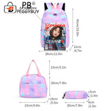 3pcs/set Laptop Backpack Nylon Casual Gradient Rucksack for Work School Travel