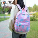 3pcs/set Laptop Backpack Nylon Casual Gradient Rucksack for Work School Travel