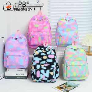 3pcs/set Laptop Backpack Nylon Casual Gradient Rucksack for Work School Travel