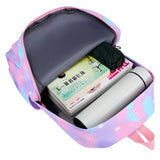 3pcs/set Laptop Backpack Women Nylon School Backpack Gradient W