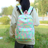3pcs/set Laptop Backpack Women Nylon School Backpack Gradient W