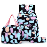 3pcs/set Laptop Backpack Women Nylon School Backpack Gradient W