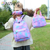 3pcs/set Women Nylon Travel Backpack Gradient Bookbags for Work School Travel
