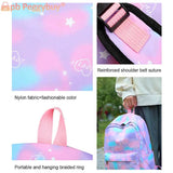 3pcs/set Laptop Backpack Adjustable Strap Women Nylon Travel Backpack Gradient W