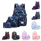 3pcs/set Male Backpacks School Bags for Women Boys Student Travel Bag