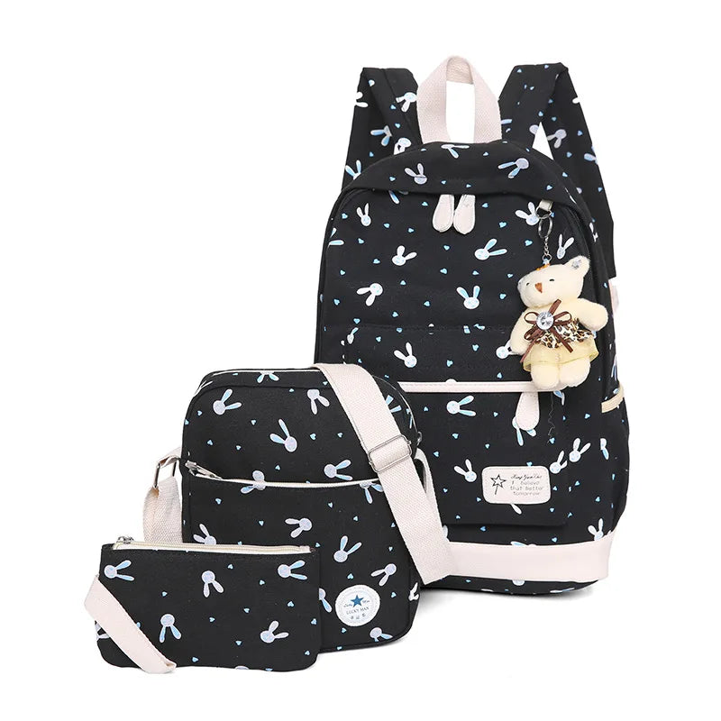 3pc Printing School Bags - Kids Lovely Backpacks