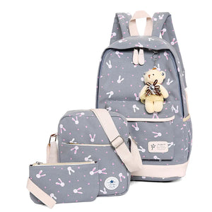 3pc Printing School Bags - Kids Lovely Backpacks