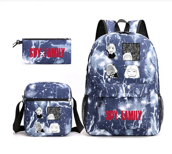 3pcs SPY FAMILY Anime Backpack Set for Kids Girls School Bag Travel Shoulder Bag