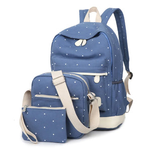 3pcs Women Backpacks Star Printing School Bags For Girls Travel Rucksacks