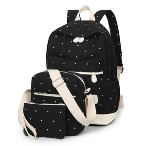 3pcs Women Backpacks Star Printing School Bags For Girls Travel Rucksacks