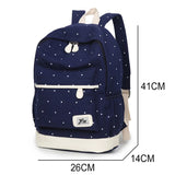 3pcs Women Backpacks Star Printing School Bags For Girls Travel Rucksacks