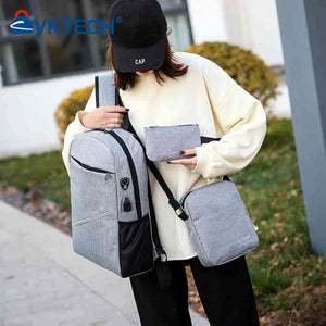 3pcs/set Backpacks Messenger Bags Travel Nylon Purse Shoulder Computer School Ba