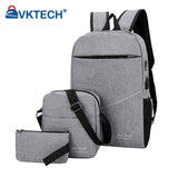 3pcs/set Backpacks Messenger Bags Travel Nylon Purse Shoulder Computer School Ba