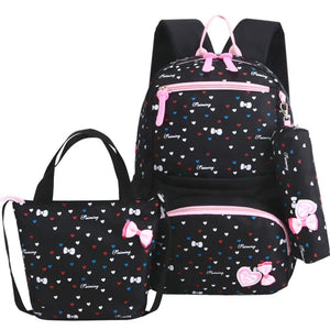 3pcs/set Dot Print Waterproof School Bags for Teenagers Girls Kids Backpacks