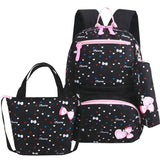 3pcs/set Dot Print Waterproof School Bags for Teenagers Girls Kids Backpacks
