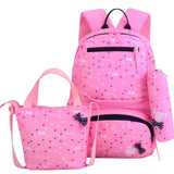3pcs/set Dot Print Waterproof School Bags for Teenagers Girls Kids Backpacks